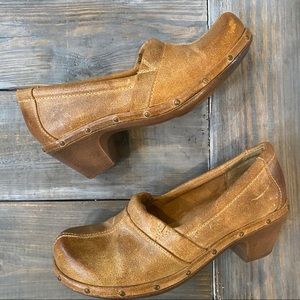 SoftWalk Leather Slip On Heeled Clogs Women’s 8